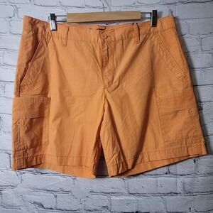 Calvin Klein Jeans Shorts Womens 14 Orange Cargo Pockets 100% Cotton Summer
